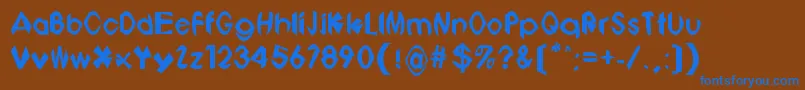 Bonbots Font – Blue Fonts on Brown Background