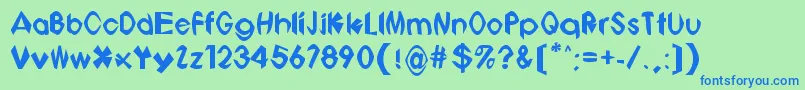 Czcionka Bonbots – niebieskie czcionki na zielonym tle