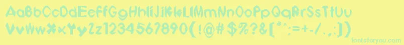 Weitere Informationen zur Bonbots-Schriftart Bonbots-Schriftart – Grüne Schriften auf gelbem Hintergrund