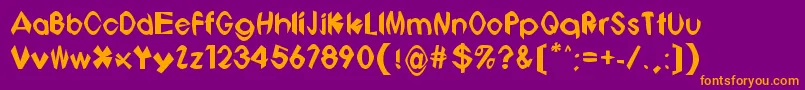 Bonbots Font – Orange Fonts on Purple Background