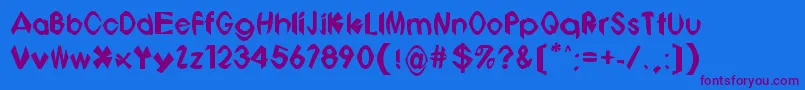 Bonbots Font – Purple Fonts on Blue Background