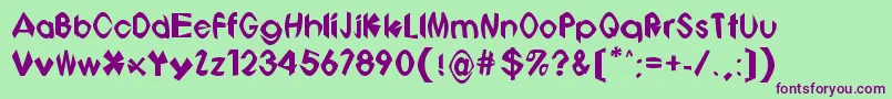 Bonbots Font – Purple Fonts on Green Background