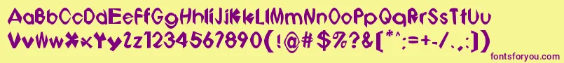 Bonbots Font – Purple Fonts on Yellow Background