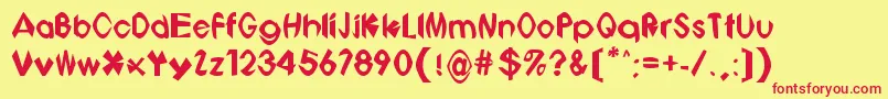 Bonbots Font – Red Fonts on Yellow Background