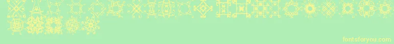Svgfont1 Font – Yellow Fonts on Green Background
