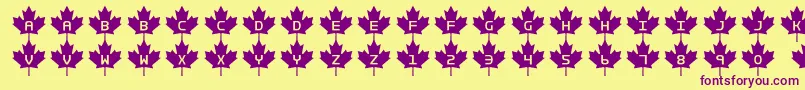 Rcmp2 Font – Purple Fonts on Yellow Background