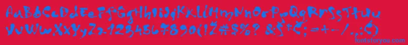 ArtDecor Font – Blue Fonts on Red Background