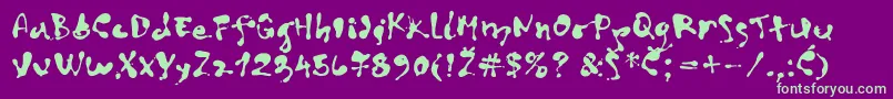 ArtDecor-Schriftart – Grüne Schriften auf violettem Hintergrund