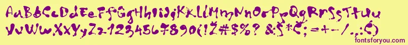 Police ArtDecor – polices violettes sur fond jaune