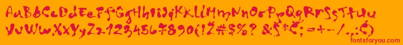 ArtDecor-Schriftart – Rote Schriften auf orangefarbenem Hintergrund