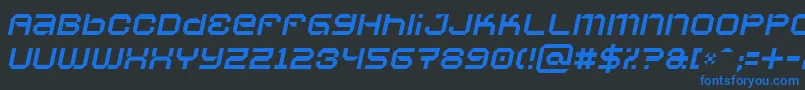 VaporbyteSlimItalic Font – Blue Fonts on Black Background