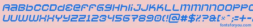 VaporbyteSlimItalic Font – Blue Fonts on Pink Background