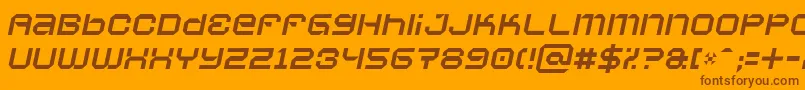 VaporbyteSlimItalic Font – Brown Fonts on Orange Background