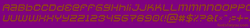 Шрифт VaporbyteSlimItalic – коричневые шрифты на фиолетовом фоне
