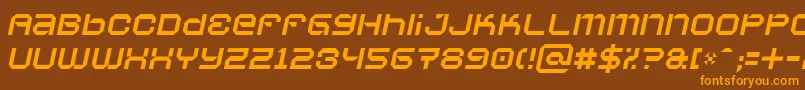 VaporbyteSlimItalic Font – Orange Fonts on Brown Background