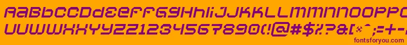 VaporbyteSlimItalic Font – Purple Fonts on Orange Background