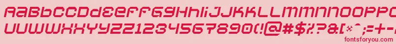 VaporbyteSlimItalic-Schriftart – Rote Schriften auf rosa Hintergrund