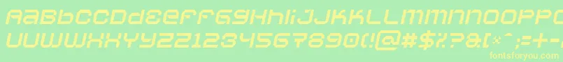 VaporbyteSlimItalic Font – Yellow Fonts on Green Background