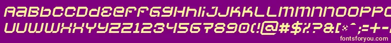 VaporbyteSlimItalic Font – Yellow Fonts on Purple Background