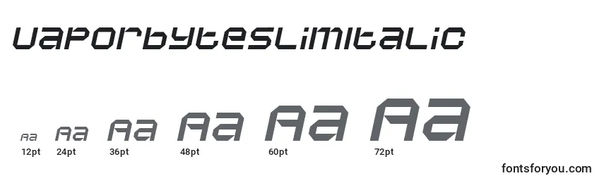VaporbyteSlimItalic Font Sizes