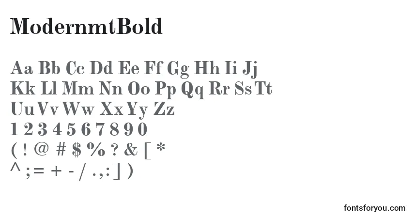 Шрифт ModernmtBold – алфавит, цифры, специальные символы