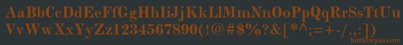Шрифт ModernmtBold – коричневые шрифты на чёрном фоне