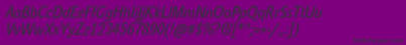 JohnsanscondTextProItalic Font – Black Fonts on Purple Background