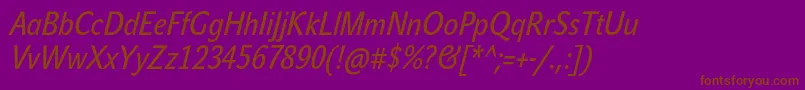 JohnsanscondTextProItalic-fontti – ruskeat fontit violetilla taustalla