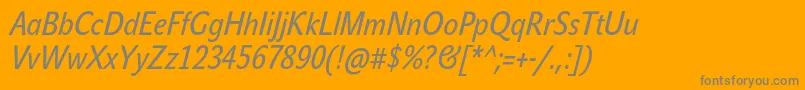 フォントJohnsanscondTextProItalic – オレンジの背景に灰色の文字