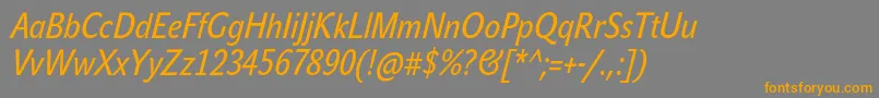 JohnsanscondTextProItalic-fontti – oranssit fontit harmaalla taustalla