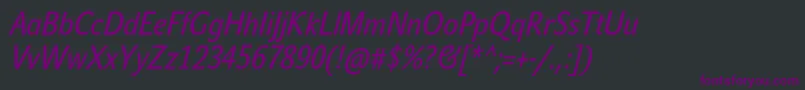 JohnsanscondTextProItalic Font – Purple Fonts on Black Background