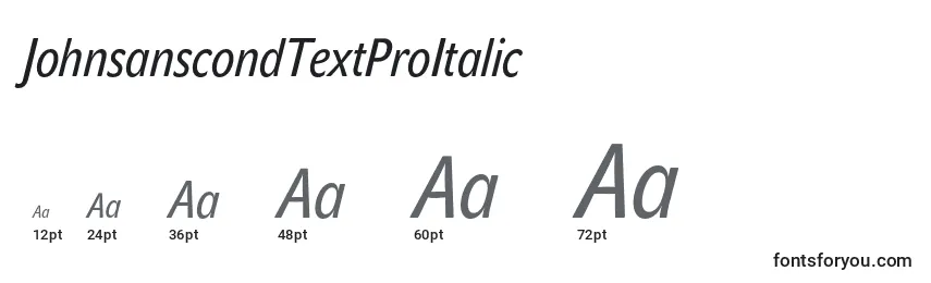 JohnsanscondTextProItalic Font Sizes