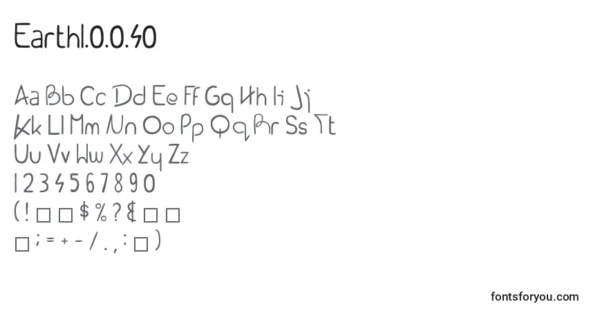 Шрифт Earth1.0.0.40 – алфавит, цифры, специальные символы