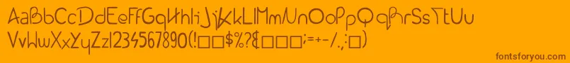 Earth1.0.0.40-fontti – ruskeat fontit oranssilla taustalla