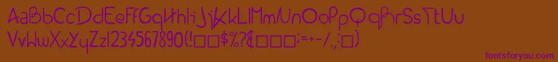 フォントEarth1.0.0.40 – 紫色のフォント、茶色の背景