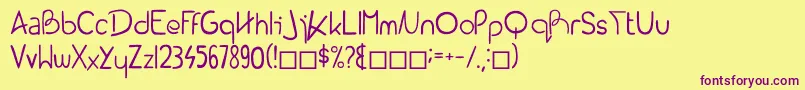 Earth1.0.0.40 Font – Purple Fonts on Yellow Background
