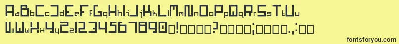 フォントMars1.0.0.6 – 黒い文字の黄色い背景