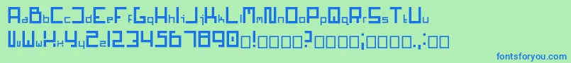 フォントMars1.0.0.6 – 青い文字は緑の背景です。