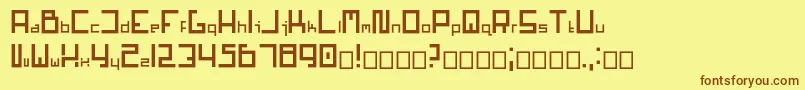 フォントMars1.0.0.6 – 茶色の文字が黄色の背景にあります。