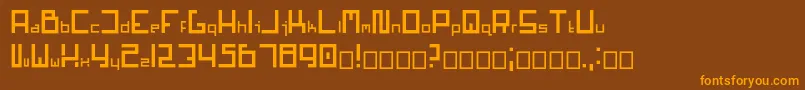 フォントMars1.0.0.6 – オレンジ色の文字が茶色の背景にあります。