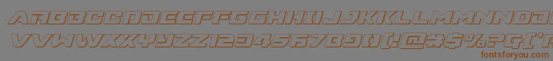 Supercommando3Dital-fontti – ruskeat fontit harmaalla taustalla