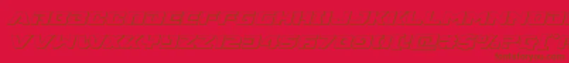 Supercommando3Dital-Schriftart – Braune Schriften auf rotem Hintergrund