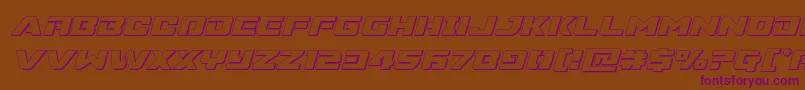 Supercommando3Dital-Schriftart – Violette Schriften auf braunem Hintergrund