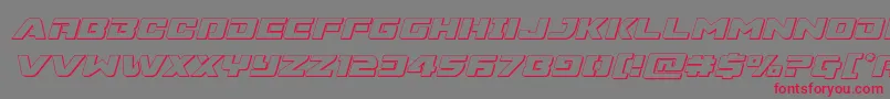 Supercommando3Dital Font – Red Fonts on Gray Background