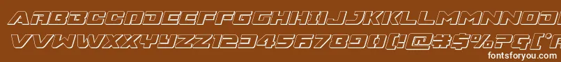 Шрифт Supercommando3Dital – белые шрифты на коричневом фоне