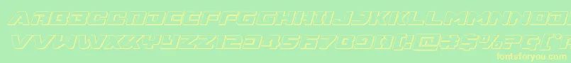 Supercommando3Dital-Schriftart – Gelbe Schriften auf grünem Hintergrund