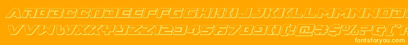 Supercommando3Dital-fontti – keltaiset fontit oranssilla taustalla