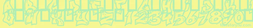 Fonte NextCustom – fontes verdes em um fundo amarelo