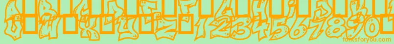 NextCustom Font – Orange Fonts on Green Background