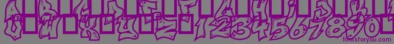 フォントNextCustom – 紫色のフォント、灰色の背景